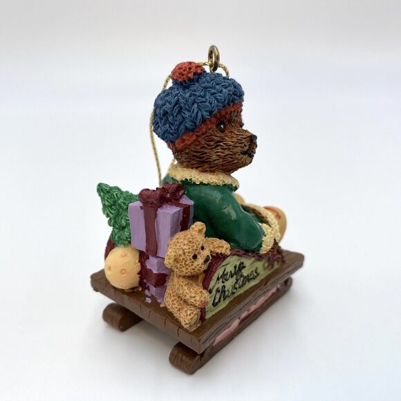 Russ Bears from the Past Christmas Ornament Bear Wrapped with Lights Sled #13782 - Picture 5 of 10